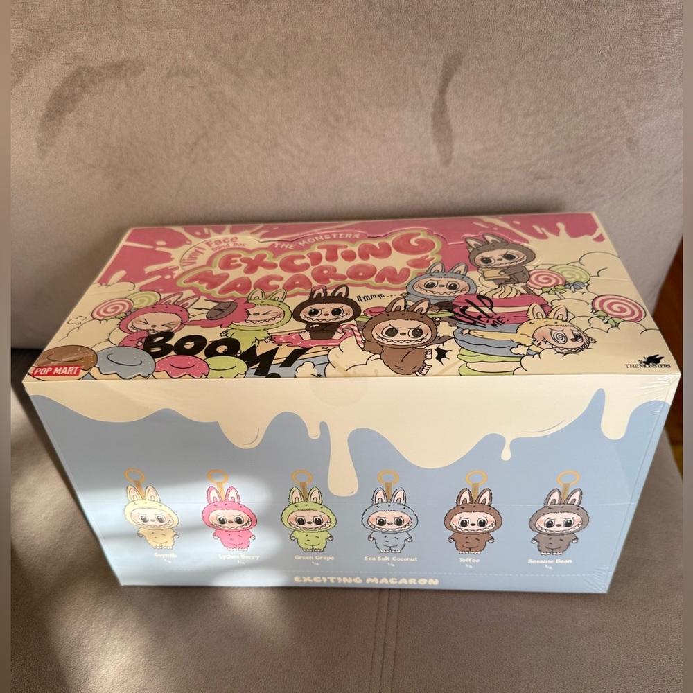 Pop Mart Exciting Macaron Labubu Vinyl Face Plush Pendants Set of 6
